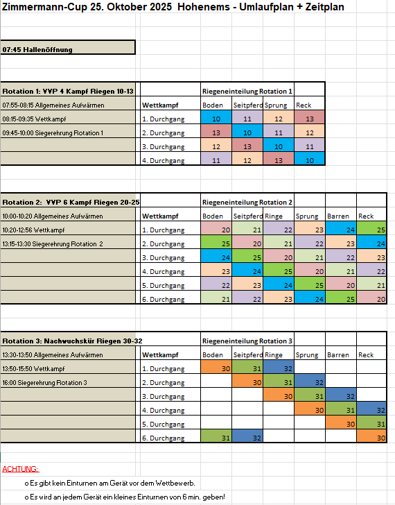 Zimmermann-Cup 2025 - aktualisierter Zeitplan & weitere Infos